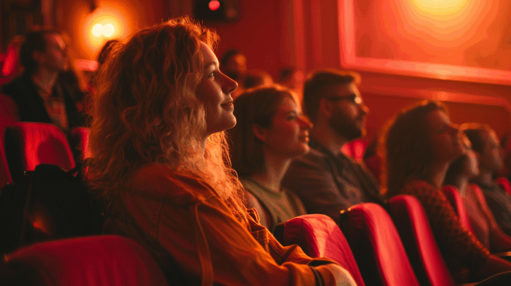 소형 영화관에서 인디영화를 감상하는 관객들