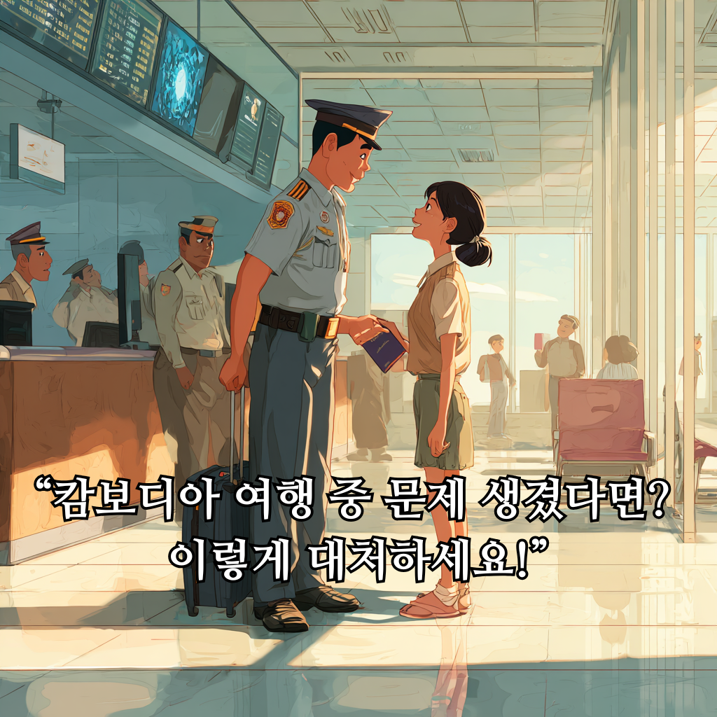캄보디아 공항에서 여권을 분실한 여행자가 도움을 받는 따뜻한 장면